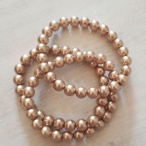 Gold Beaded Bracelets set of 3